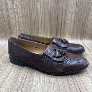 Mezlan COZUMEL Cognac Brown Tassel Woven Men's Size 9 M Dress Shoe Loafer
